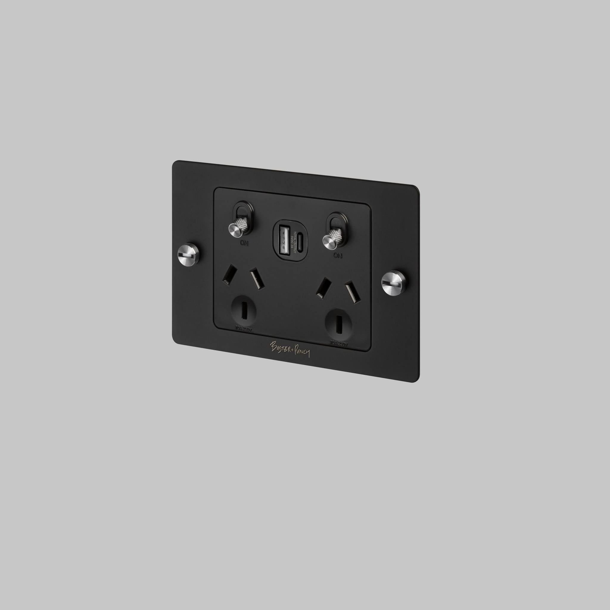 2G GPO SOCKET / USB A + C / WITH LOGO / CROSS
