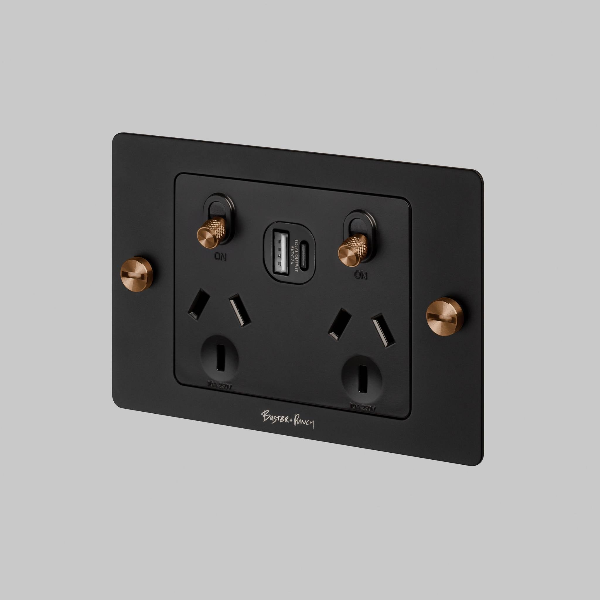 2G GPO SOCKET / USB A+C / WITHOUT LOGO / CROSS