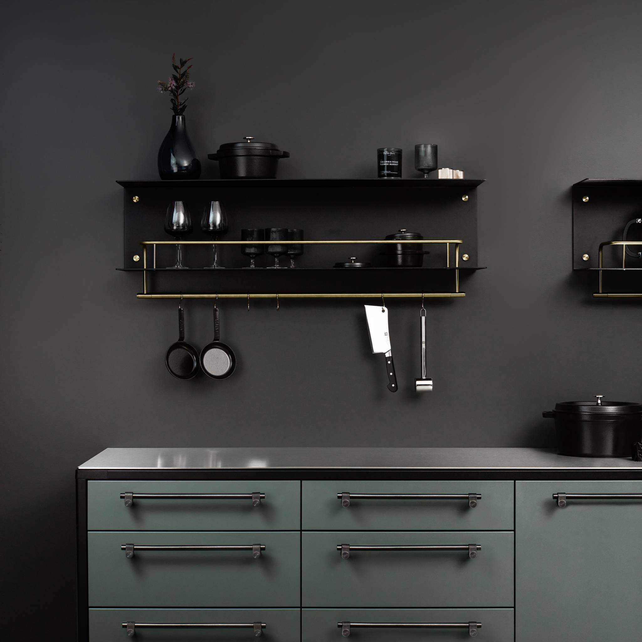 KITCHEN SHELF / HANGER / WITHOUT LOGO / BLACK