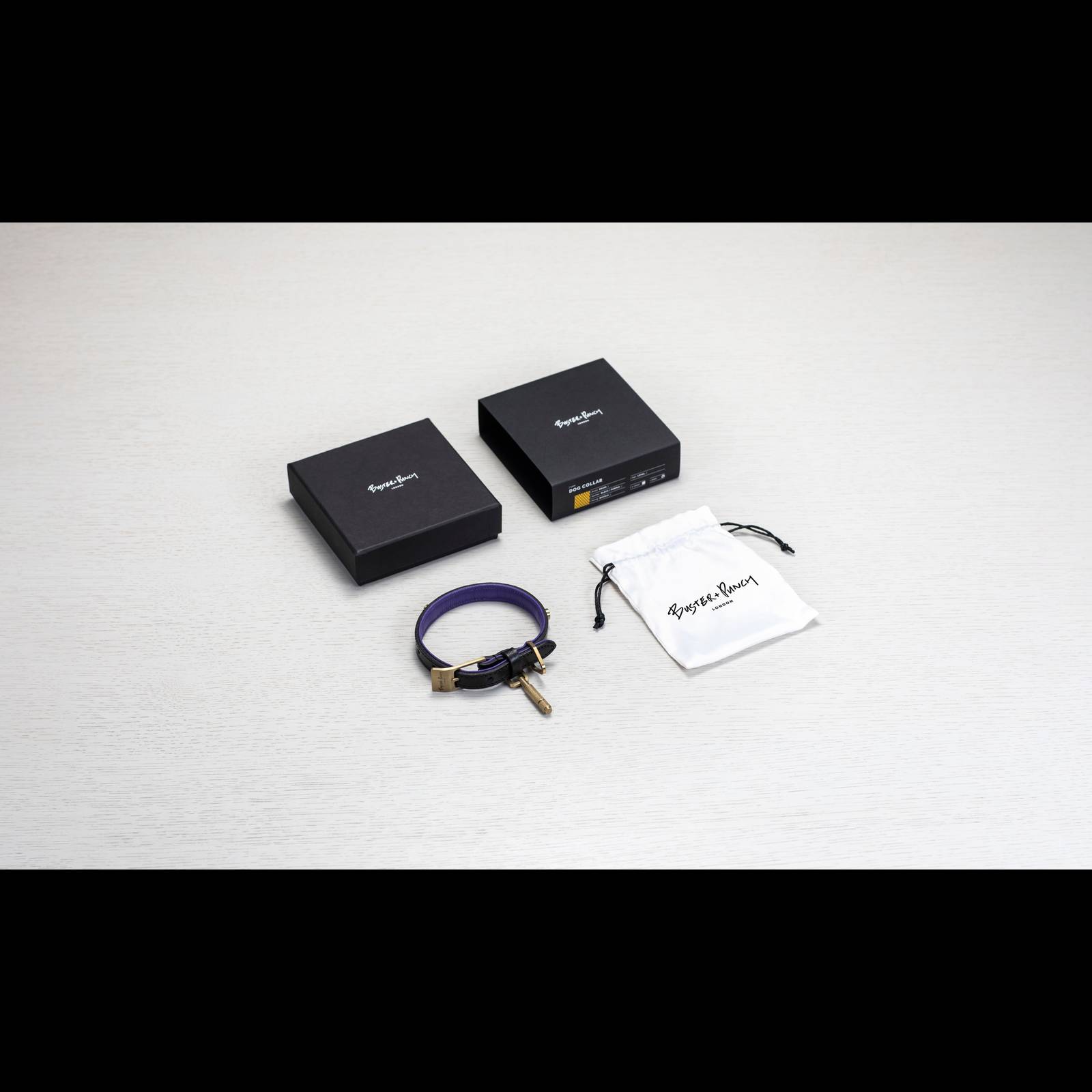 DOG COLLAR / CROSS / BLACK / PURPLE