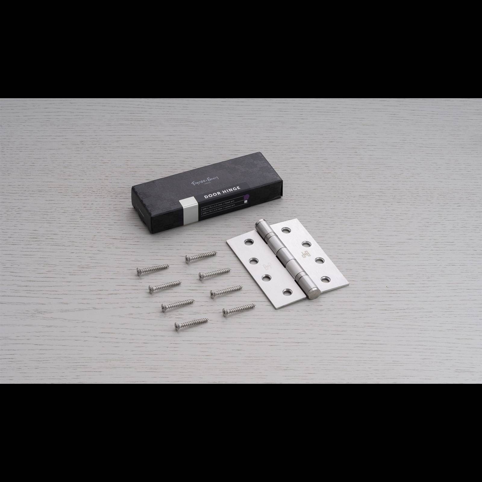 DOOR HINGE / FIXED PIN /  100 X 75 X 2.5 MM