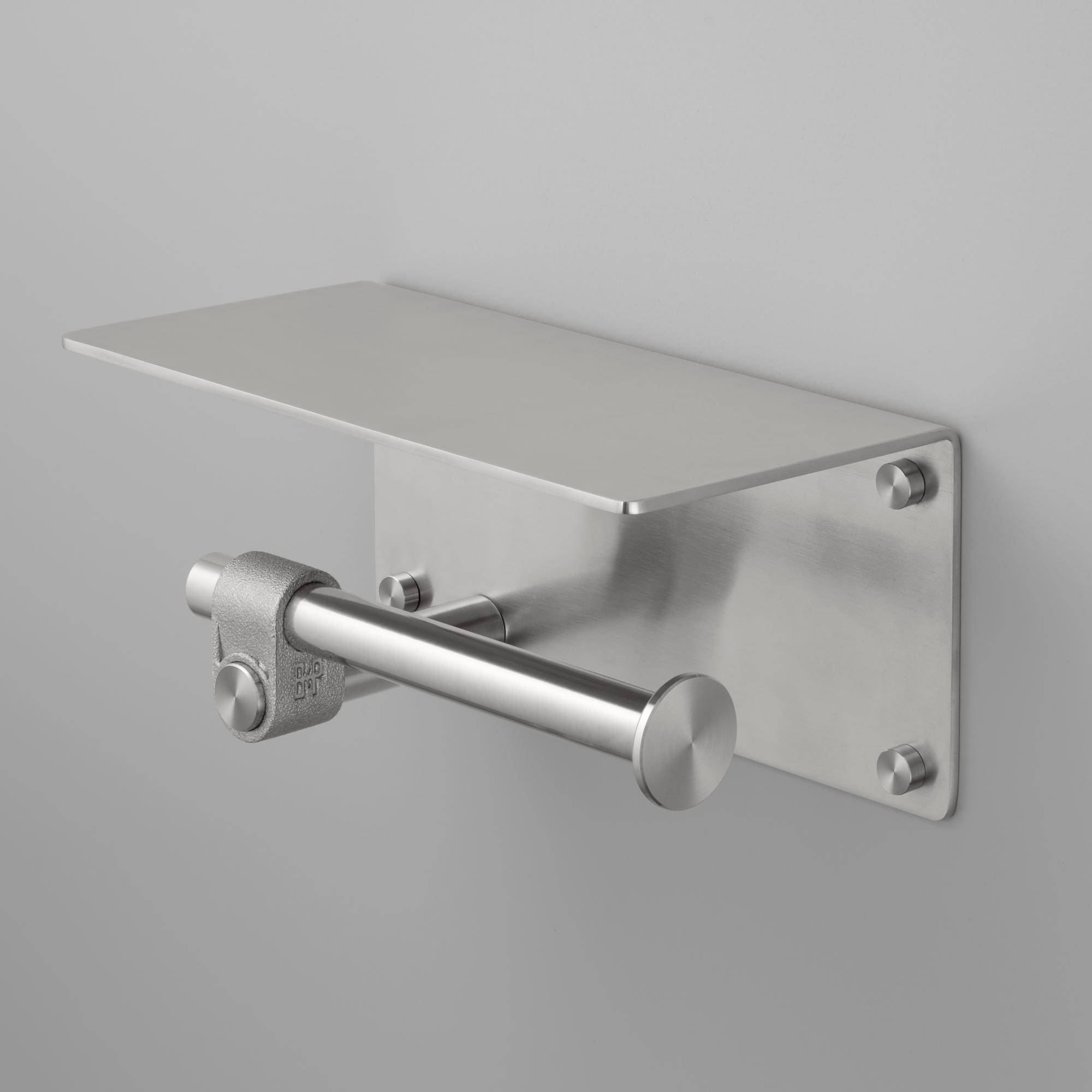 TOILET ROLL HOLDER / WITH SHELF / CAST